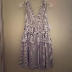 Line + Dot Stripped Ruffle Dress